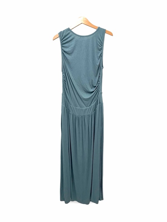 HALARA Dresses & Skirts - Halara Ribbed Boat Neck Asymmetric Strap Ruched Flowy Maxi Dress Blue XL